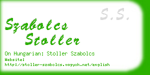 szabolcs stoller business card